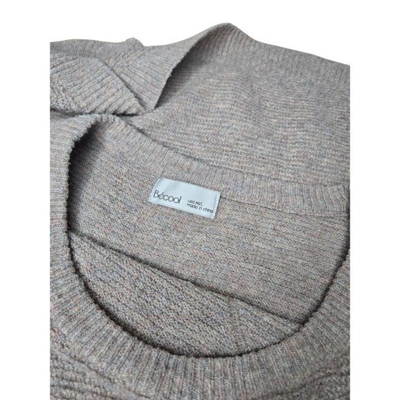 Becool M/L heathered knitted long sleeve sweater top warm mature women female - Picture 3 of 5